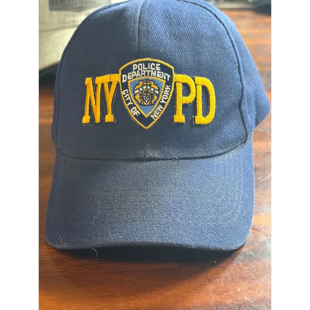 NYPD New York City Police Department Baseball Cap Navy Blue Yellow Embroidered
